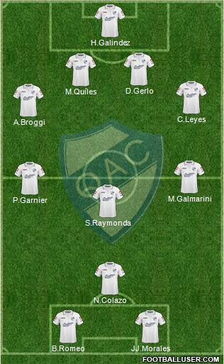 Quilmes 4-3-1-2 football formation