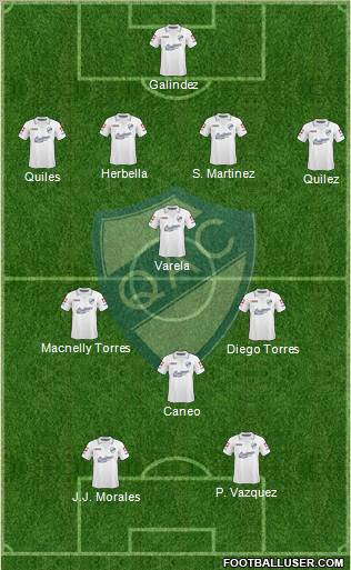 Quilmes 4-4-2 football formation