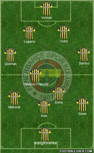 Fenerbahçe SK Formation 2011