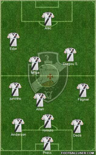 CR Vasco da Gama 3-5-2 football formation