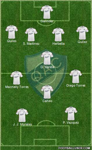 Quilmes 4-4-2 football formation