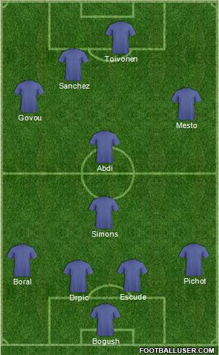 Pro Evolution Soccer Team Formation 2011