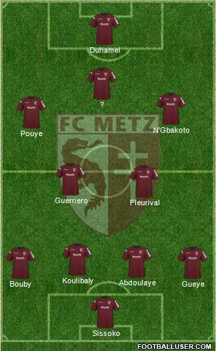 Football Club de Metz 4-2-2-2 football formation