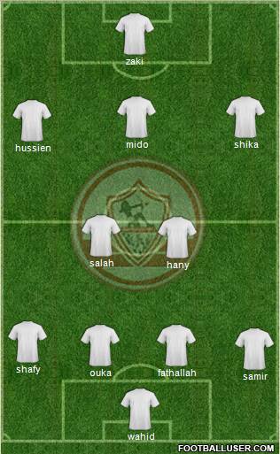 Zamalek Sporting Club 4-2-3-1 football formation