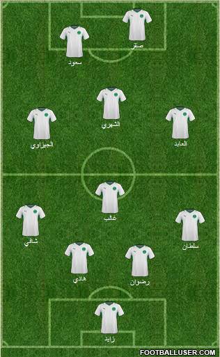 Saudi Arabia 4-1-3-2 football formation