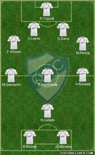 Quilmes 4-3-1-2 football formation