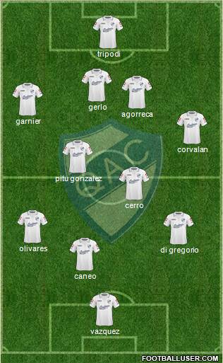 Quilmes 4-1-3-2 football formation