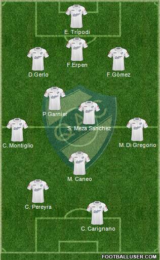 Quilmes 3-4-1-2 football formation