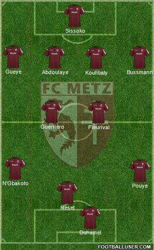 Football Club de Metz 4-4-1-1 football formation