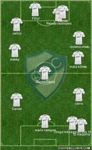 Quilmes 4-1-4-1 football formation