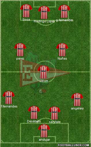 Estudiantes de La Plata 4-1-2-3 football formation