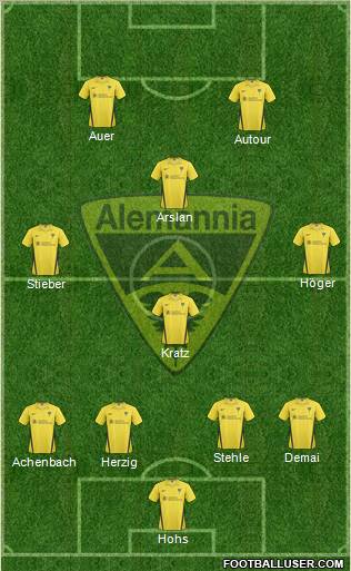 TSV Alemannia Aachen 4-1-3-2 football formation