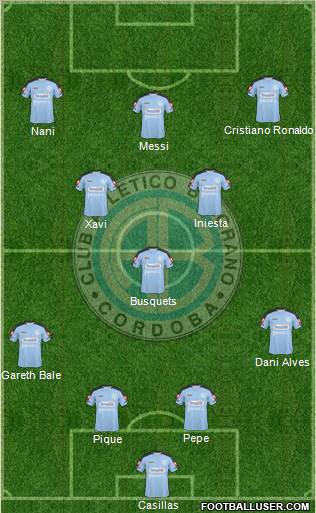 Belgrano de Córdoba 4-1-2-3 football formation