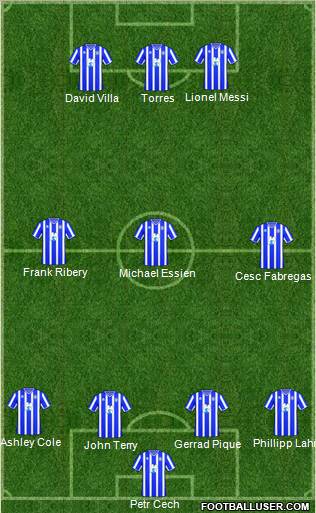 Brighton and Hove Albion 4-3-3 football formation