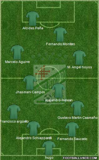 C Oriente Petrolero 4-4-2 football formation