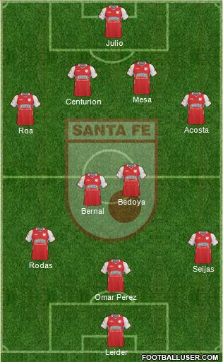 Santa Fe CD 4-2-3-1 football formation