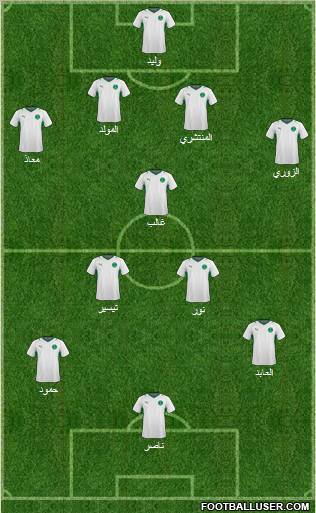 Saudi Arabia 4-1-2-3 football formation