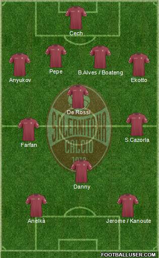 Salernitana 4-4-2 football formation