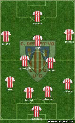 C.D. Lugo 4-2-3-1 football formation