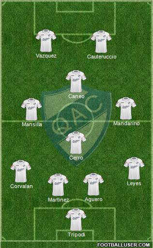 Quilmes 4-3-1-2 football formation