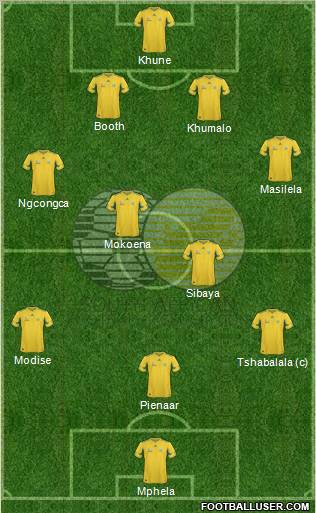 South Africa 4-4-1-1 football formation