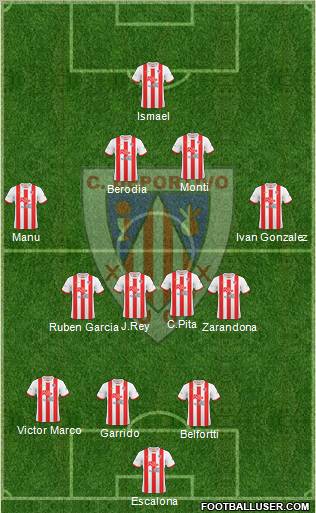 C.D. Lugo 4-2-3-1 football formation