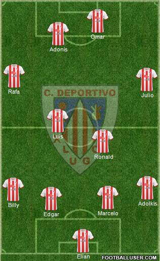 C.D. Lugo 4-4-2 football formation