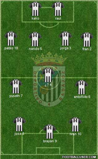 C.D. Badajoz S.A.D. football formation