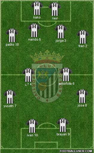 C.D. Badajoz S.A.D. 4-4-2 football formation