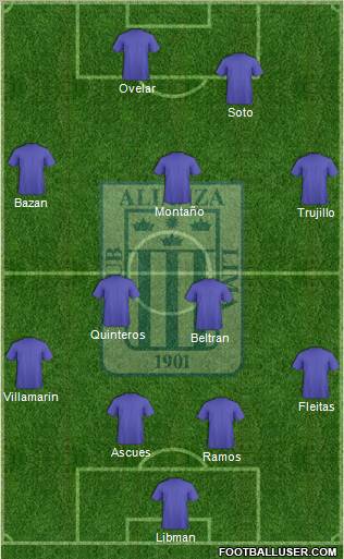 C Alianza Lima 4-3-2-1 football formation