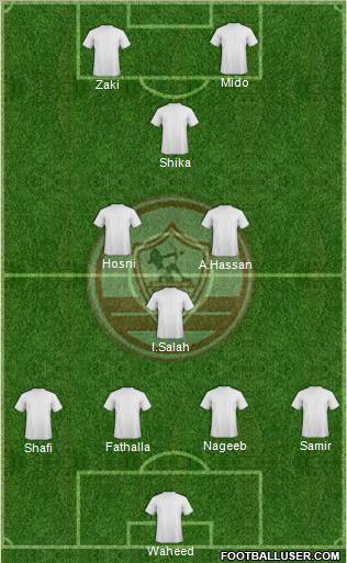 Zamalek Sporting Club 4-1-2-3 football formation