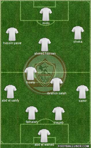 Zamalek Sporting Club 4-2-3-1 football formation