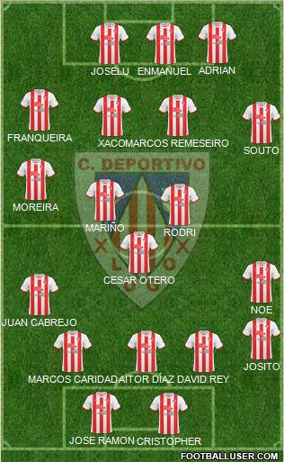 C.D. Lugo 4-2-3-1 football formation