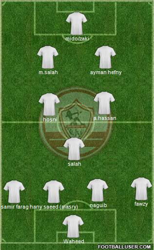 Zamalek Sporting Club 4-1-4-1 football formation