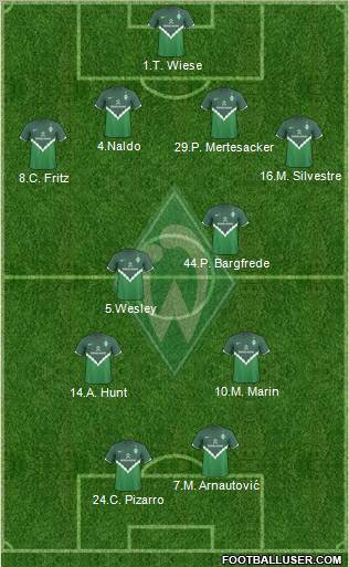 Werder Bremen 4-2-2-2 football formation