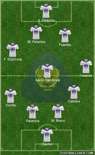 Club de Fútbol Universidad Formation 2011