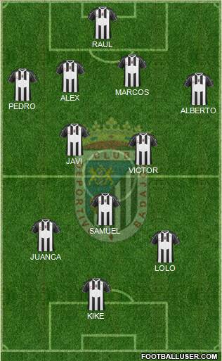 C.D. Badajoz S.A.D. football formation