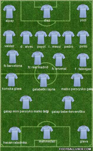 Manchester City Formation 2011
