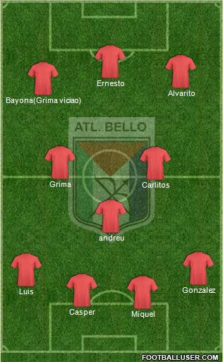 CD Atlético Bello FC Formation 2011