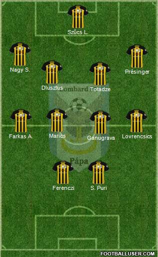 Lombard FC Pápa Formation 2011