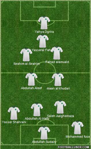 Saudi Arabia 4-5-1 football formation