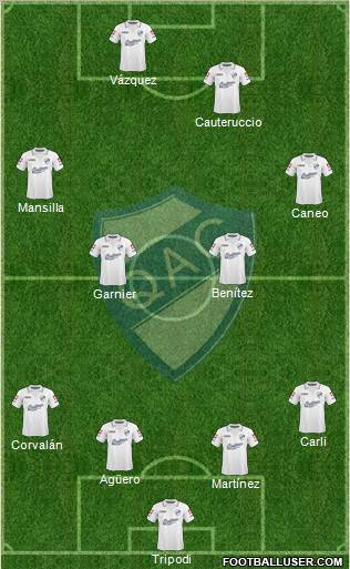 Quilmes 4-4-2 football formation