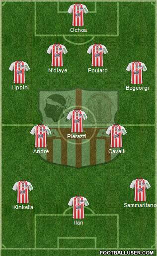 Athletic Club Ajaccien Football 4-3-3 football formation