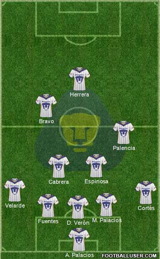 Club de Fútbol Universidad football formation