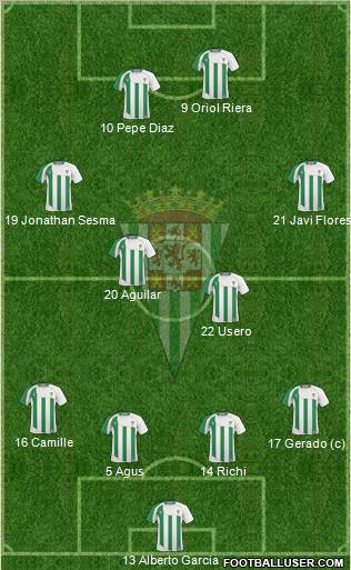 Córdoba C.F., S.A.D. football formation