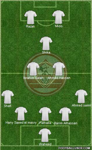 Zamalek Sporting Club 5-3-2 football formation