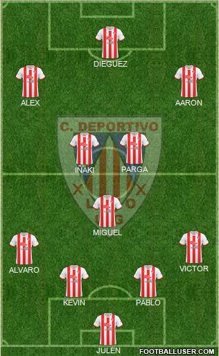 C.D. Lugo 4-1-2-3 football formation