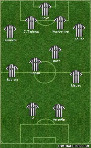 Newcastle United Formation 2011