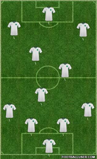 Saudi Arabia 3-5-1-1 football formation