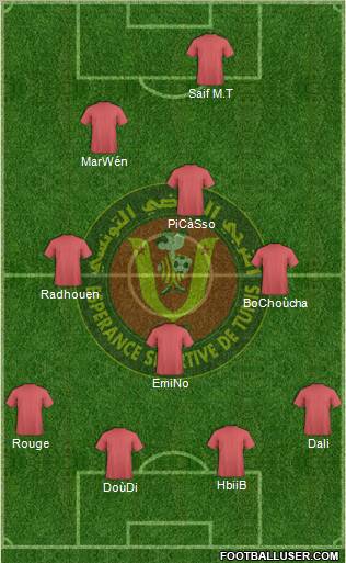 Espérance Sportive de Tunis 4-3-1-2 football formation